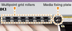 Multipoint grid rollers, media fixing plate