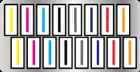 Total 16 print heads: 2 x 8 in a staggered layout  