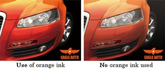 Use of orange ink / No orange ink used