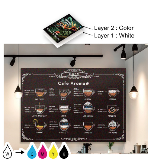Vivid designs on colored films.