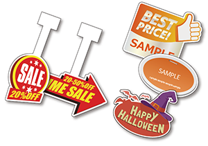 Swing POP display, price cards, Labels