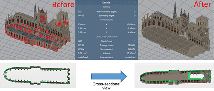 CLOSE HOLES (hole-filling correction): Mimaki 3D Print prep Pro