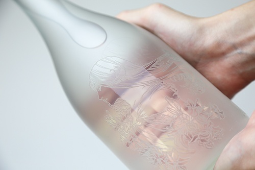 Frosted-glass bottle
