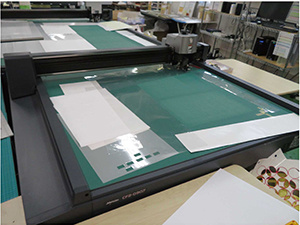 The factory is equipped with flatbed cutting plotters including CF2-0907.
