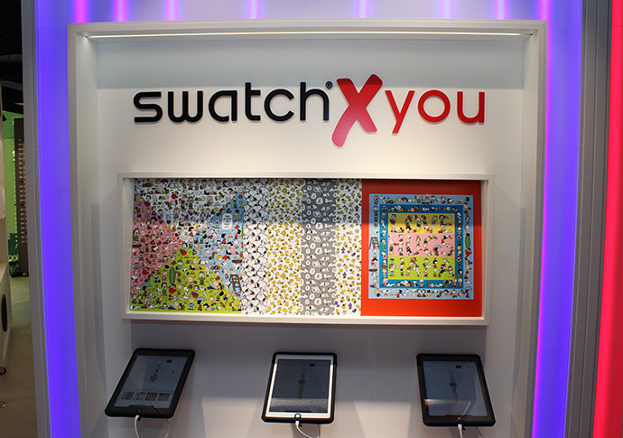 The “swatch x you” section for creating original watches