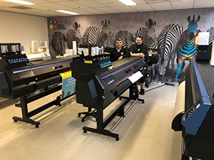 John and Anthony with their Mimaki fleet of printers